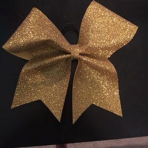 gold cheer bow