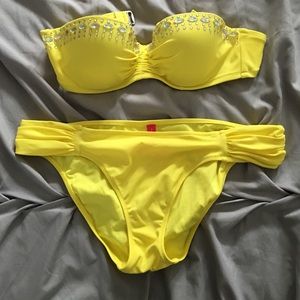 Victoria's Secret Strapless Yellow Bikini