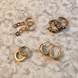 BUNDLE!!!!! 4 pairs of mini gold hoops