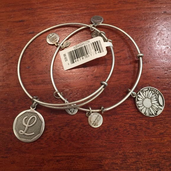 Two Alex and Ani Bracelets ("L" and "Niece" charm)