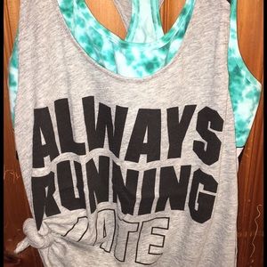 Pink Victoria's Secret Always Running Late Tank