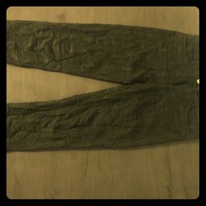 Zara Trafaluc Slim Green Patterned Pants (8)