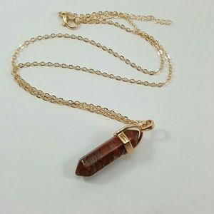 Red Jasper Stone Point Necklace