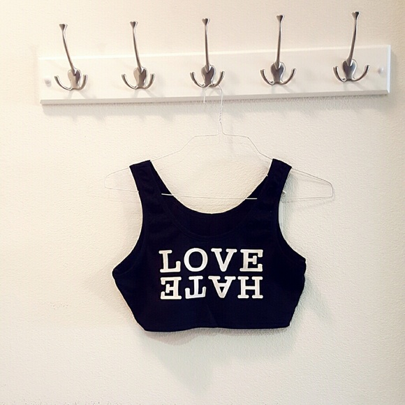 🔴Flash Sale 🔴"Love/Hate" crop top - Picture 2 of 3