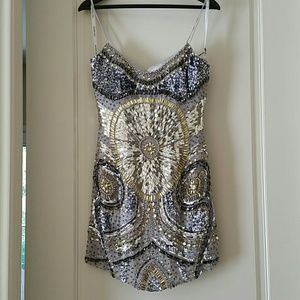 SHERRI hill SEQUINS DRESS -brand new strapless