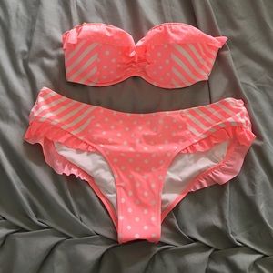 Victoria's Secret Polka Dot/Striped Bikini