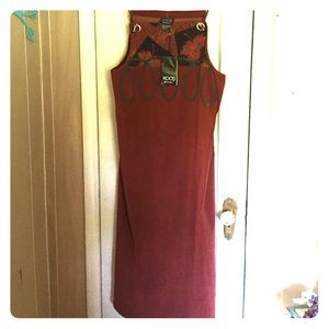 NWT Maxi Dress W/pockets 1X Deep Fall colors Soft