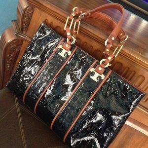 Tory Burch Nico Lux T embossed tote