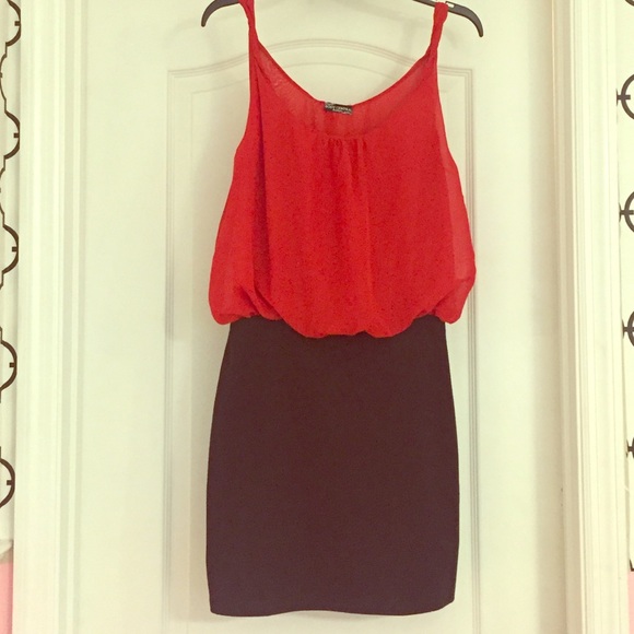 Red and Black Mini Dress