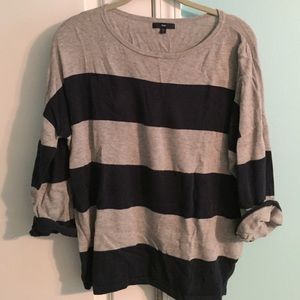 Gray and navy light sweater from Gap.
