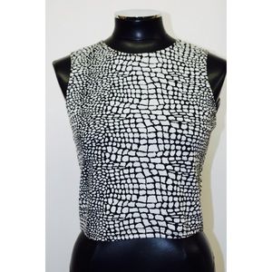 Bar III Snake Print Crop Top Back Zipper