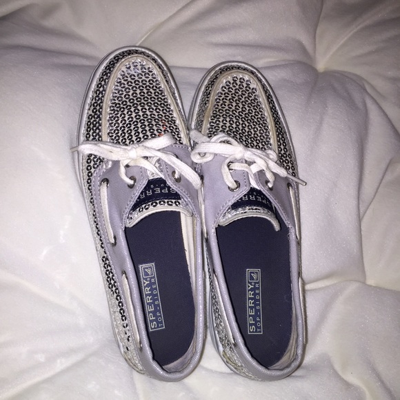 Silver Sequin Sperry's - Picture 1 of 3