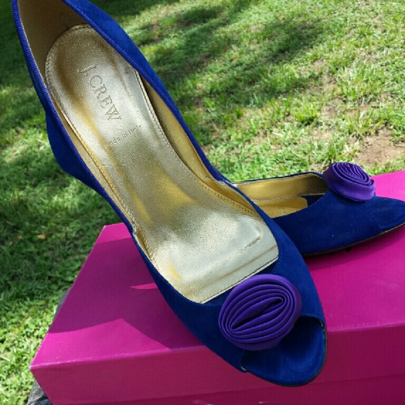 Jcrew Fleurette Suede Peep Toe Pumps - Picture 2 of 6