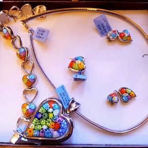 Custom Glass Floral Jewelry Set