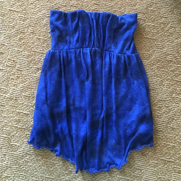 Free People Strapless Blue Top XS