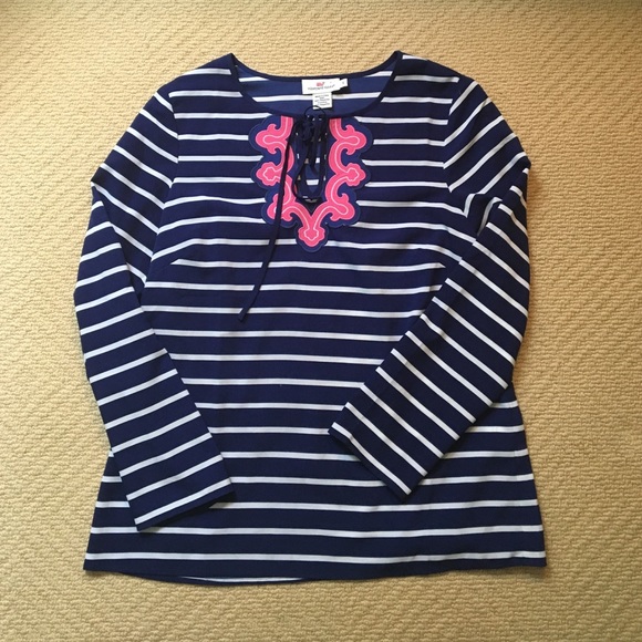 Vineyard Vines Blue and white striped tunic. small