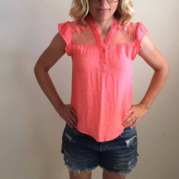 Coral Lacey top