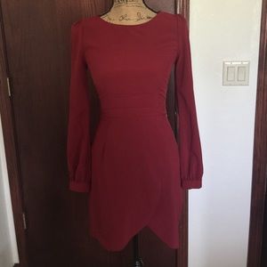 Maroon long sleeve dress