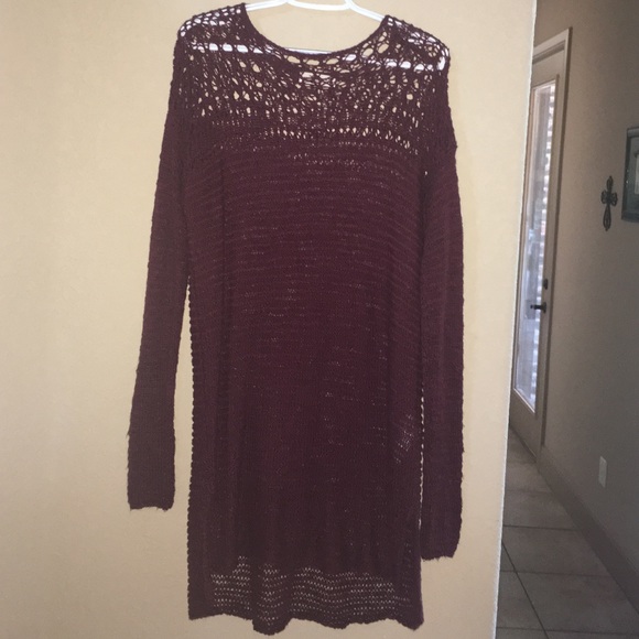 dark maroon sweater dress