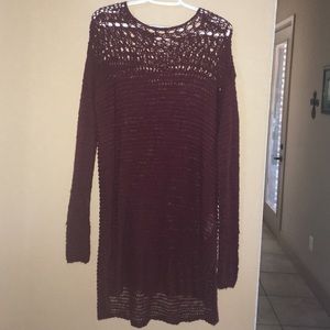 dark maroon sweater dress
