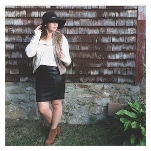 Size 8 Faux Leather Pencil Skirt