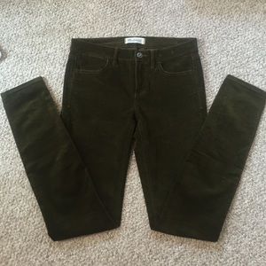 Madewell Olive Green Skinny Corduroy Pants Size 26