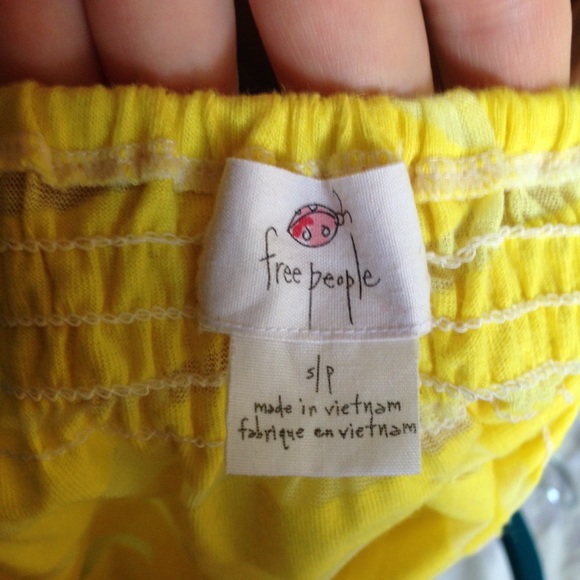 Free People yellow zebra print spaghetti strap top - Picture 2 of 3