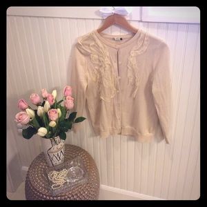 J Crew cream cardigan
