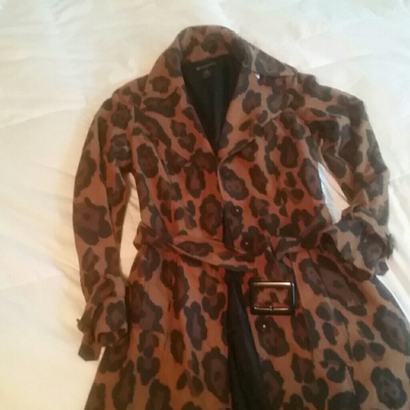 INC International Concepts Jackets & Blazers - INC brand Animal print trench coat