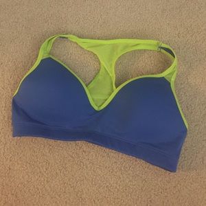 Blue sports bra