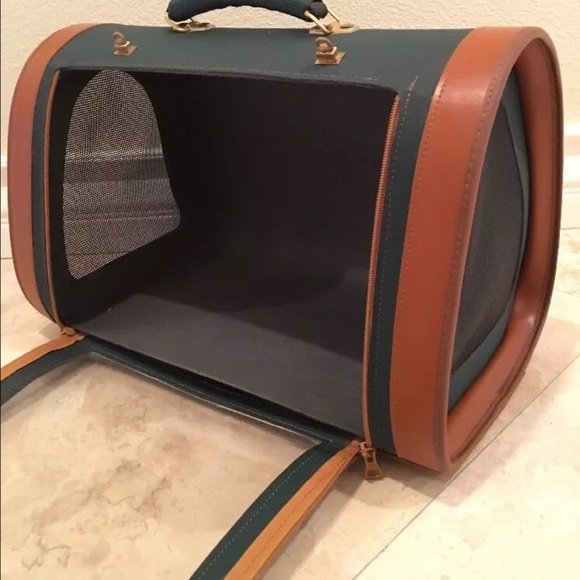 SOLD—CARLAIN PARIS Dog Cat Carrier Handmade France - Picture 2 of 4