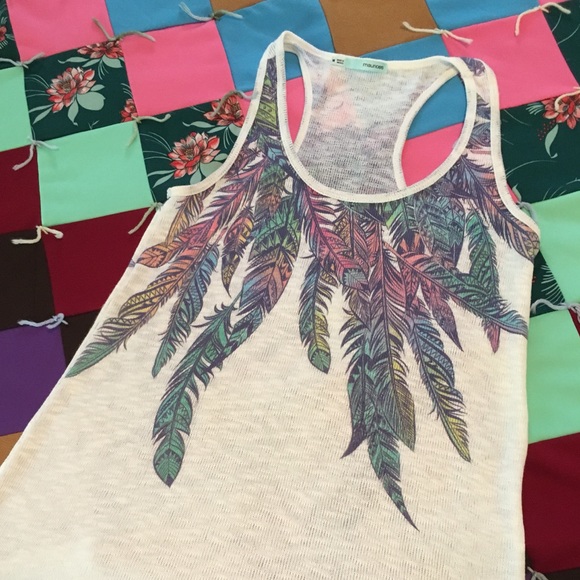 Cute feathered tank top