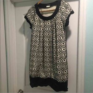 White and black dress