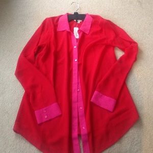 Charming Charlie red and pink blouse.