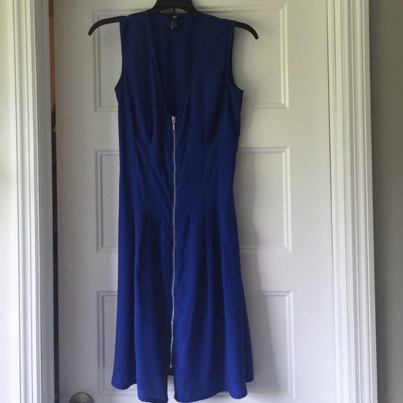 royal blue dress h&m H&M | Dresses | Hm Strapless Tie Neck Royal Blue Dress