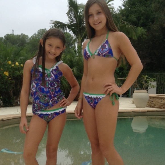 Blue Paisley Tankini Swimsuit Set