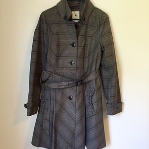 Feminine Plaid Trench Coat