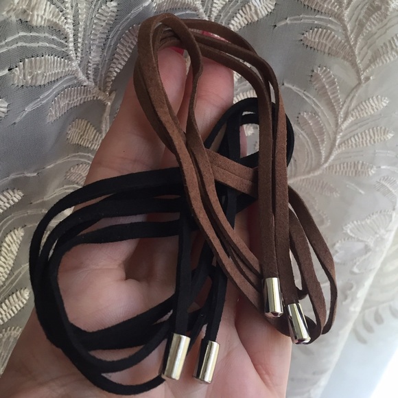 ✌🏼Two Faux Suede Necklace Laces boho - Picture 2 of 2