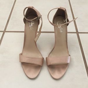 Champagne satin heels