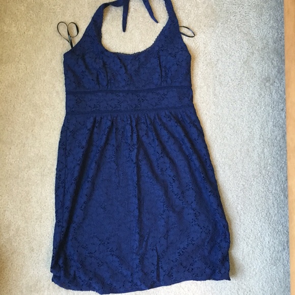 Blue Lace Eyelet Dress