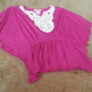 Girls pink flowy top
