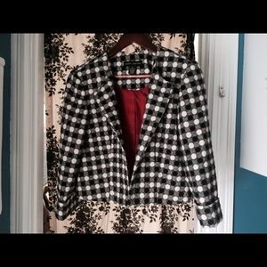 Larry Levine Cropped Black-&-White Blazer