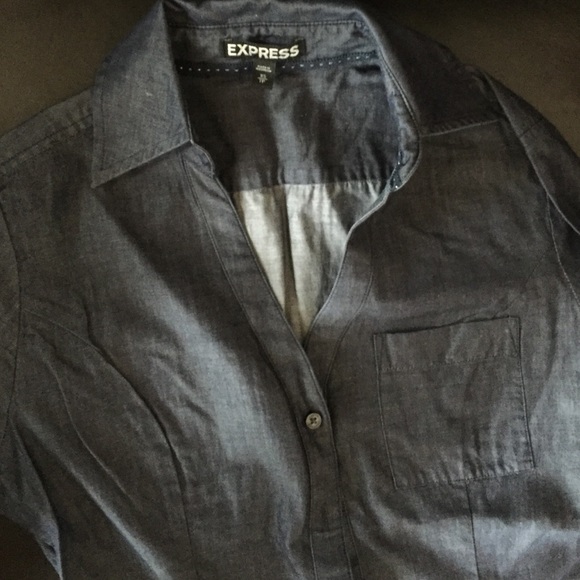Denim Colored Button Down - image 1