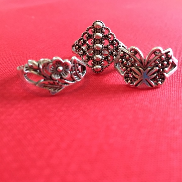 Bundle of 3 Tibet silver vintage rings - Picture 1 of 4