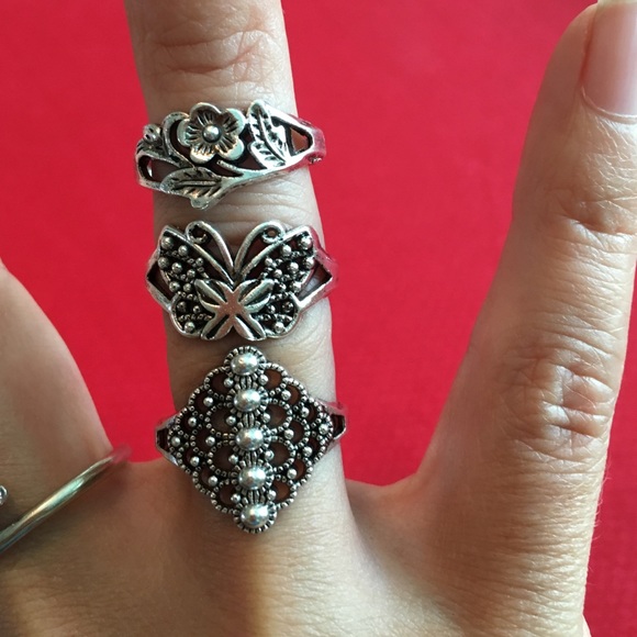 Bundle of 3 Tibet silver vintage rings - Picture 3 of 4