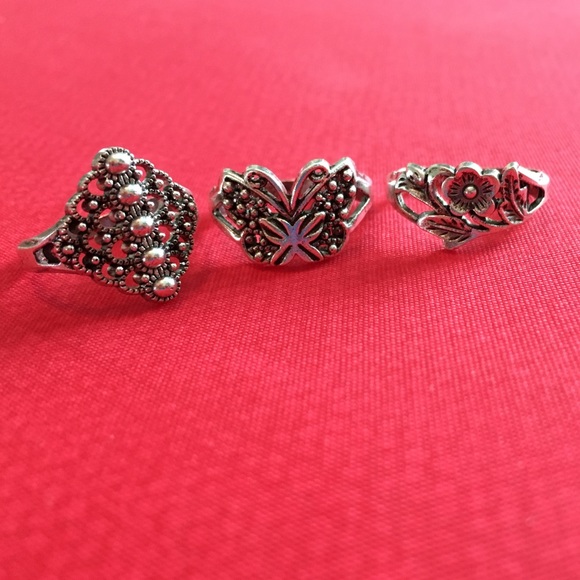 Bundle of 3 Tibet silver vintage rings - Picture 4 of 4