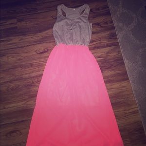 Neon Pink Chiffon Dress