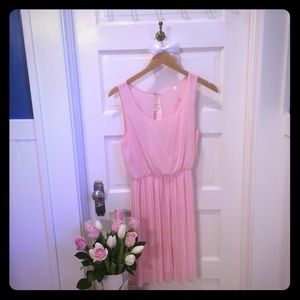 Francesca's collection pink open back dress