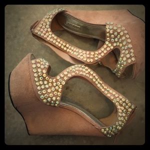 Studded Blingy Wedges
