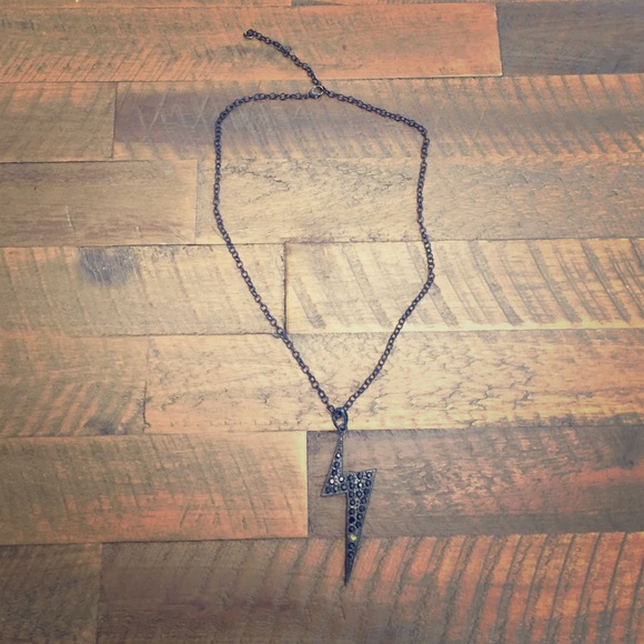 Black lightning bolt necklace!